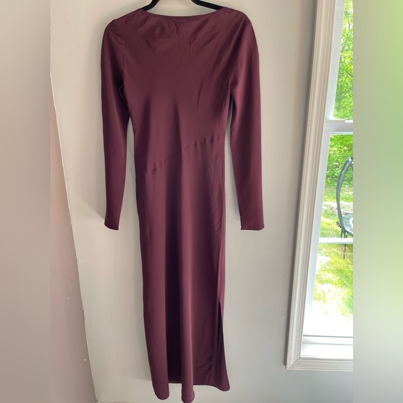 NWT Florence Long-Sleeve Washed Silk-Blend MIDI Dress Size XS by Who What Wear - Picture 3 of 10